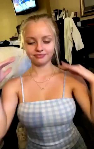 Cute Blonde Babe Sucks Cock Dry